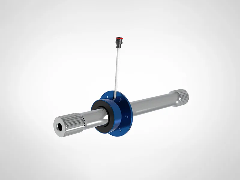 Turbinenrotor mit Schaufelscheiben auf der Welle in der Fertigungshalle