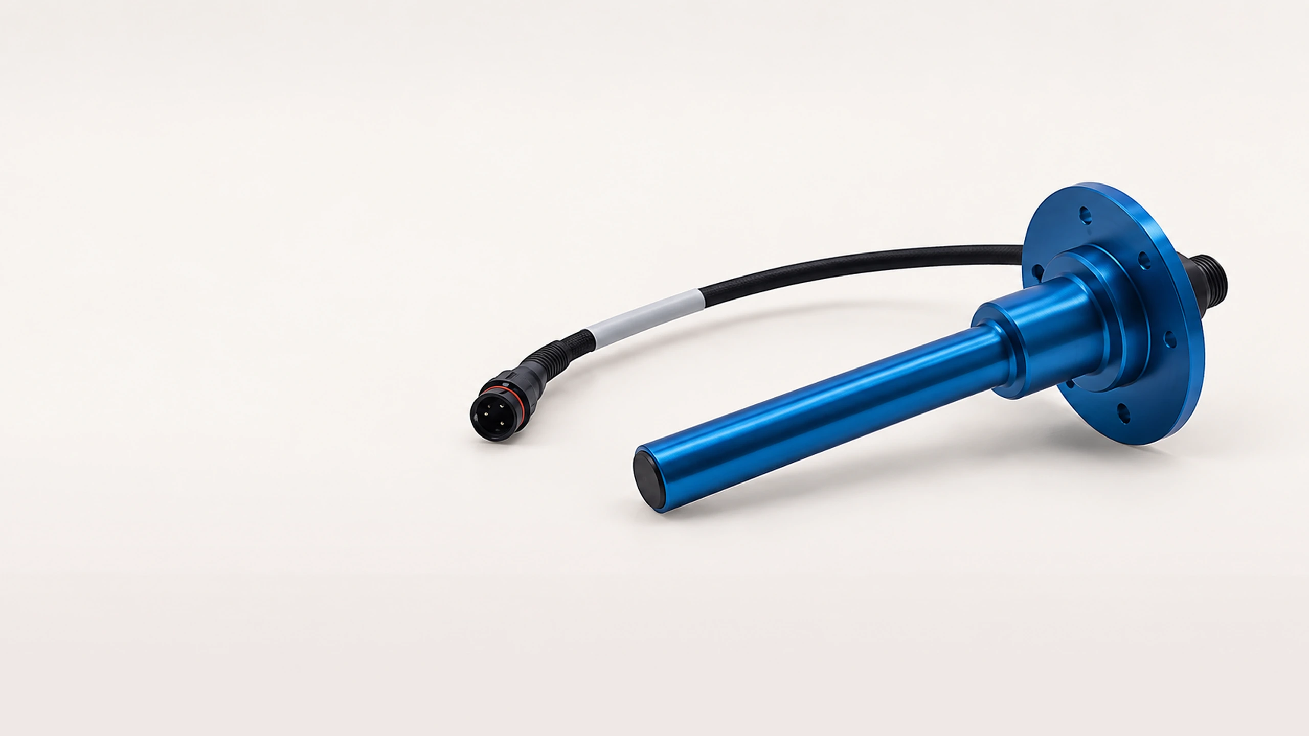 Sensor for torque measurement inside hollow shafts, with flange and connecting cable